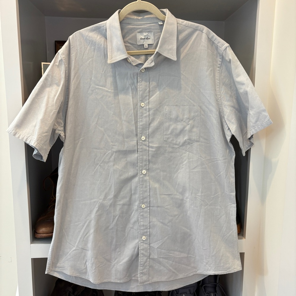 Steven Alan Mens Blue SS Button Up